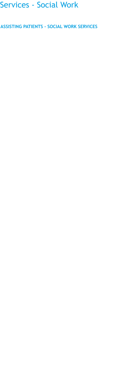 Services - Social Work ASSISTING PATIENTS - SOCIAL WORK SERVICES  Chronic illness may cause you to be out of work for a period of time resulting in reduced or limited income and financial difficulties. If you are dealing with a Workers' Compensation claims and its' bureaucratic system, it may be another source of long term frustration. All the changes you may experience can increase stress in relationships and social situations. It is not common for individuals with chronic illness to experience feelings of anxiety, depression, suicidal tendencies, reduced self-confidence, anger, loss of purpose/identity and control over their situation.  Social worker services expand our ability to assist our patients as they make necessary adjustments in their lives to cope with chronic illness and disability. Our social work services are short term and issue-focused, directed by the needs of the patient. Sessions are focused on helping clients build self-esteem, empowerment and work towards improving their coping abilities when faced with stressful situations or particular problems, tasks, feelings or thoughts.  Social work services are offered at no charge to OHCC patients and their families by face to face sessions, tele-mental health consultations, telephone sessions and support group meetings.  The OHCC social worker is licensed by the State of New York with a Master's degree in Social Work.  To provide a comprehensive approach to assist with the psychological, social and financial difficulties as a result of a work-related or occupational illnesses, our social worker services include:  •	Individual/Family Counseling •	Crisis Intervention •	Patient Education •	Community Resource Referrals •	Stress Reduction •	Support Groups    If you are interested in learning more about these services or want to make an appointment, please call (315) 432-8899 x 126 or 1-844-693-8899.